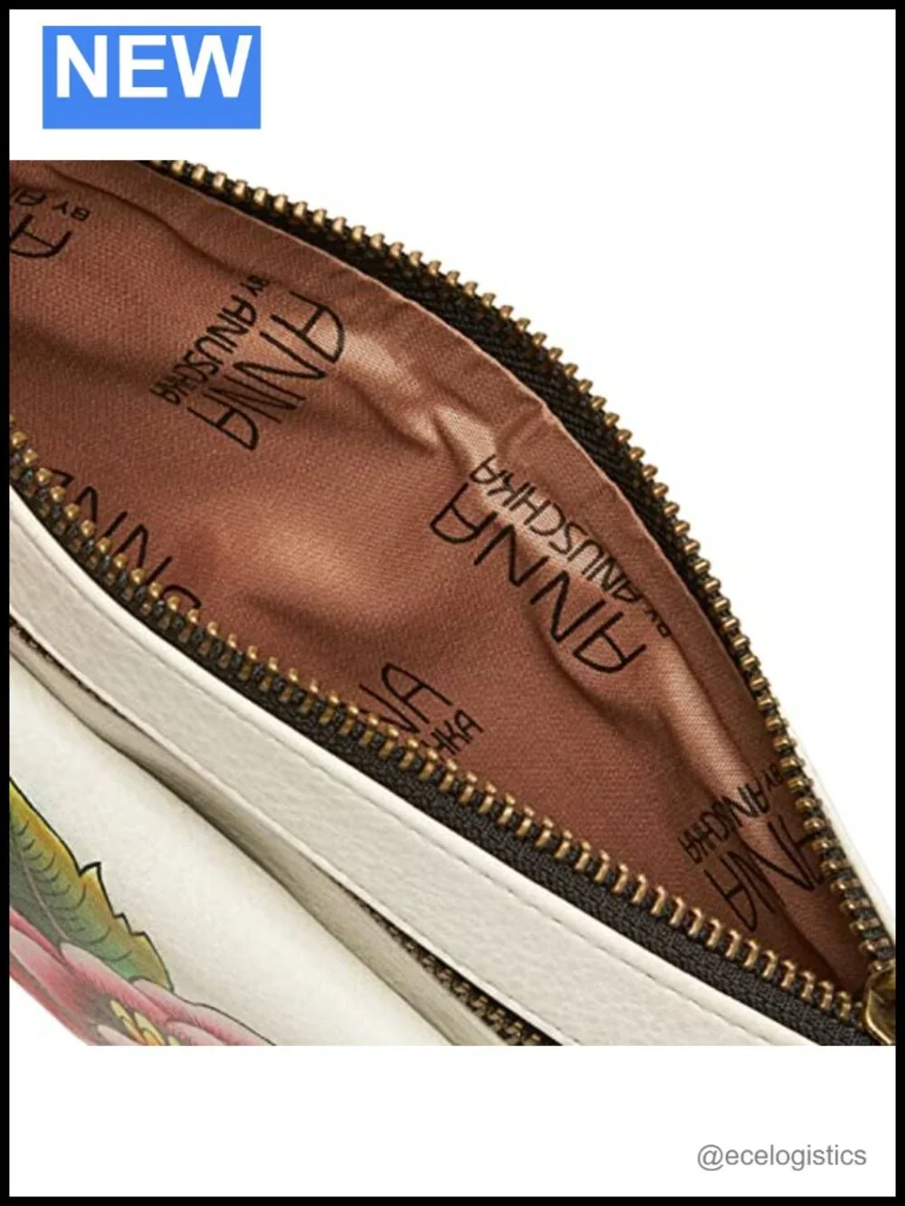 Hand-Painted Genuine Leather Wristlet Organizer Wallet with 11 Card Slots